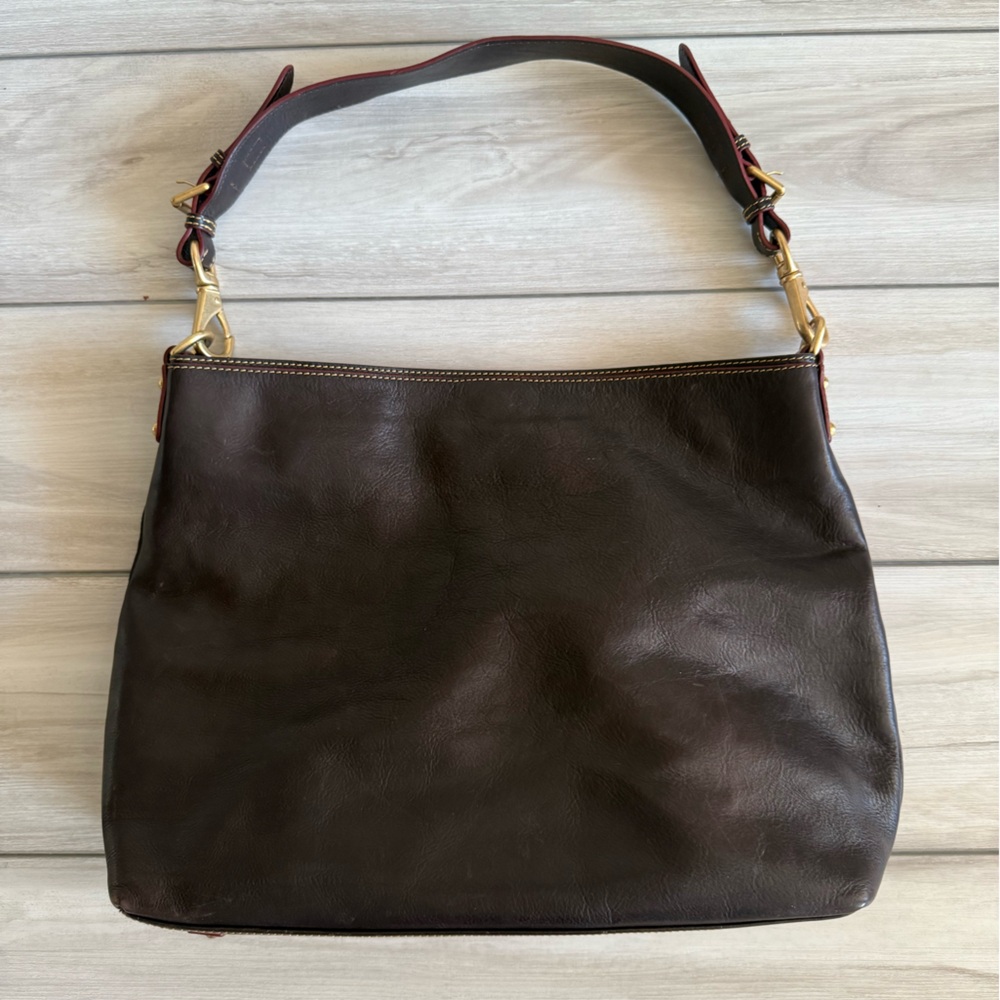 Dooney & Bourke Pebble Grain XL Courtney Leather Sac Shoulder Bag Brown EUC